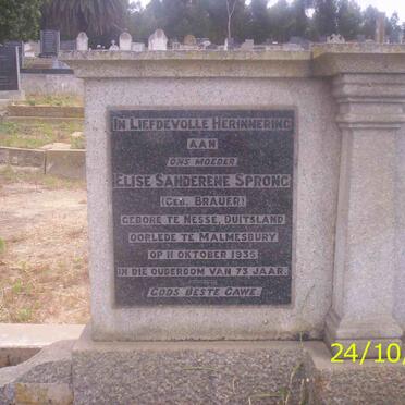 SPRONG Elise Sanderene neé BRAUER -1935