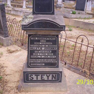 STEYN Hilletje Johanna neé BASSON 1869-1924