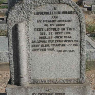 TOIT Gert Leopold, du 1881-1941 :: DU TOIT Abraham Barend 1881-1882