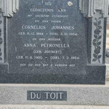 TOIT Cornelius Johannes, du 1884-1954 &amp; Anna Petronella JOUBERT 1900-1984