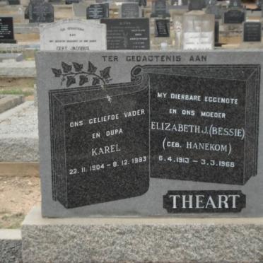 THEART Karel 1904-1983 &amp; Elizabeth J. HANEKOM 1913-1968