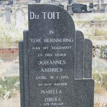 TOIT Johannes Andries, du -1951 &amp; Isabella Eureka MULLER -1973