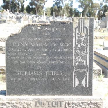 TOIT Stephanus Petrus, du 1880-1962 &amp;  Helena Maria DE KOCK 1880-1950