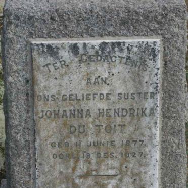 TOIT Johanna Hendrika, du 1877-1927