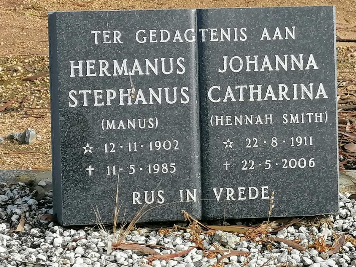 ? Hermanus Stephanus 1902-1985 &amp; Johanna Catharina SMITH 1911-2006