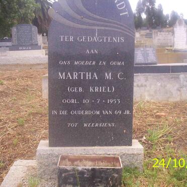 ? Martha M.C. nee KRIEL -1953