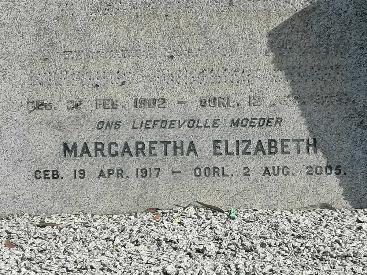 ? 1902- &amp; Margaretha Elizabeth 1917-2005