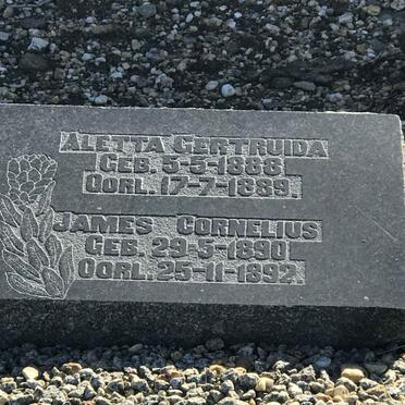 ? Aletta Gertruida 1888-1889 :: ? James Cornelius 1890-1892