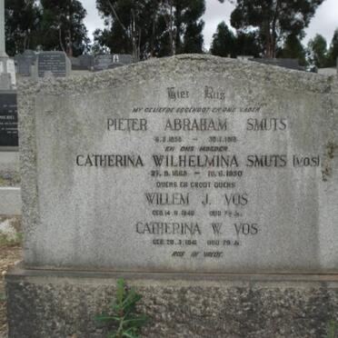 VOS Willem J. 1848- &amp; Catharina W.1841- :: SMUTS Pieter Abraham 1858-1918 &amp; Catharina Wilhelmina VOS 1868-1950 