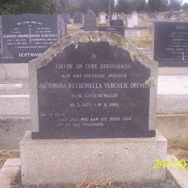 VERCUEIL Jacomina Petronella nee GROENWALD 1875-1961