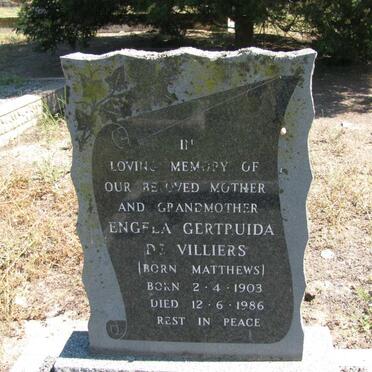 VILLIERS Engela Gertruida, de nee MATHEWS 1903-1986 
