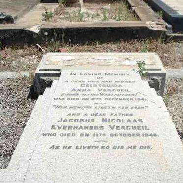 VERCUEIL Jacobus Everhardus Nicolaas -1946 &amp; Geertruida Anna VAN DER WESTHUIZEN -1941