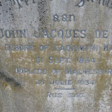 VOS John Jacques, de 1884-1934