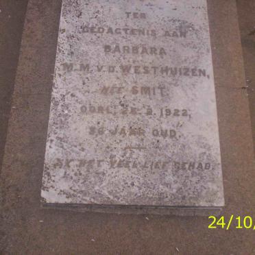 WESTHUIZEN Barbara M.M., v.d. neé SMIT -1922