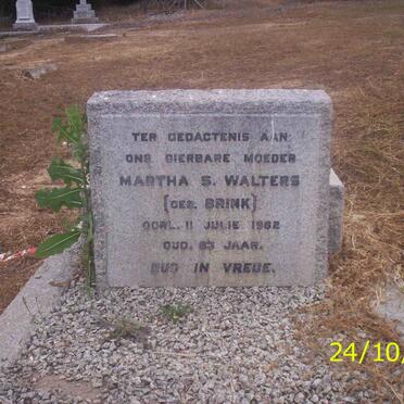 WALTERS Martha S. neé BRINK -1962