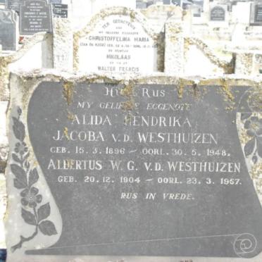 WESTHUIZEN Albertus W.G., van der 1904-1957 &amp; Alida Hendrika Jacoba 1896-1948