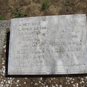 WESTHUIZEN Rosina, van der -1978