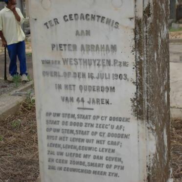 WESTHUIZEN Pieter Abraham, van der -1903