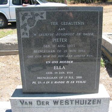 WESTHUIZEN Pieter, van der 1907-1961 &amp; Ella 1914-2008