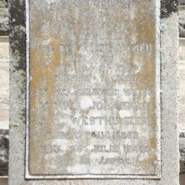 WESTHUIZEN Petrus Johannes, van der 1853-1943 &amp; Anna B. UYS 1855-19?9