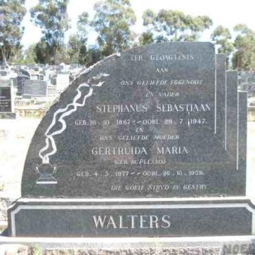 WALTERS Stephanus Sebastiaan 1867-1947 &amp; Gertruida Maria DU PLESSIS 1877-1959