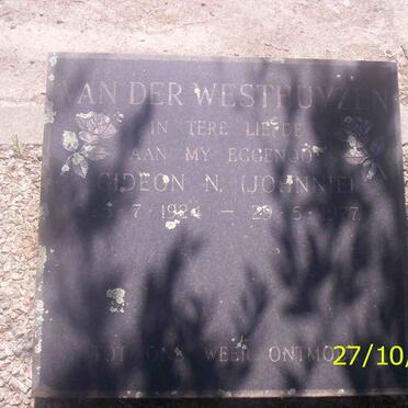 WESTHUYZEN Gideon N., van der 1924-1977