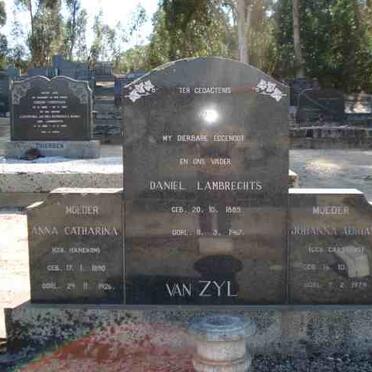 ZYL Daniel Lambrechts, van 1885-1967 &amp; Anna Catharina HANEKOM 1890-1926 :: CARSTENS Johanna Adriana 18??-1979