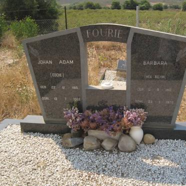 FOURIE Johan Adam 1915-1982 &amp; Barbera BEHM 191?-197?