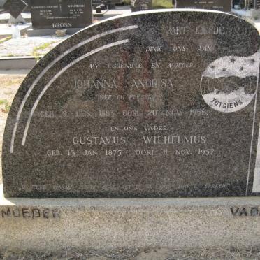 FOUCHÉ Gustavus Wilhelmus 1875-1957 &amp; Johanna Andrisa DU PLESSIS 1883-1956