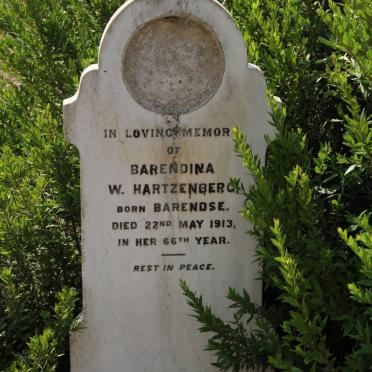 HARTZENBERG Berdina W. nee BARENDSE -1913