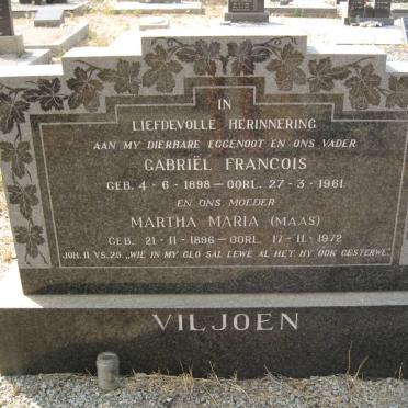VILJOEN Gabriël Francois 1898-1961 &amp; Martha Maria MAAS 1896-1972