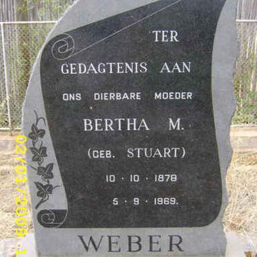 WEBER Bertha M nee STUART 1878-1969
