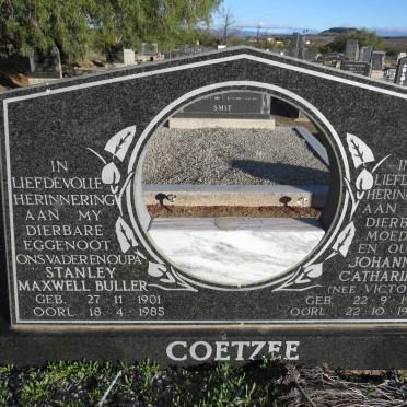COETZEE Stanley Maxwell Buller 1901-1985 & Johanna Catharina VICTOR 1915-1988