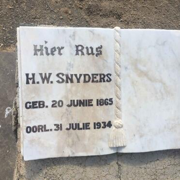 SNYDERS H.W. 1865-1934