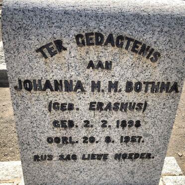 BOTHMA Johanna M.M. nee ERASMUS 1898-1957