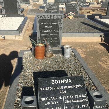 SWANEPOEL Susarah A.M. nee THERON 1918-1999 :: BOTHMA Nicolaas H. van Wyk 1942-2005 & S.A.M. SWANEPOEL 1938-