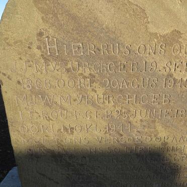 MYBURGH J.J. 1866-1943 & M.J.W. nee LE ROUX 1872-1944