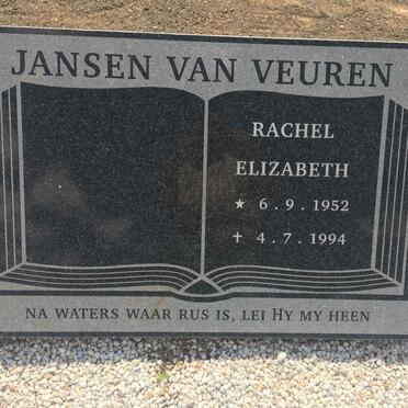 VEUREN Rachel Elizabeth, Jansen van 1952-1994