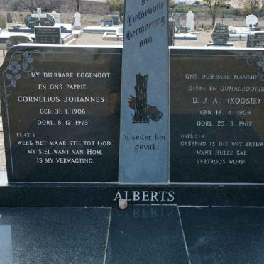 ALBERTS Cornelius Johannes 1906-1973 &amp; D.J.A. 1909-1987