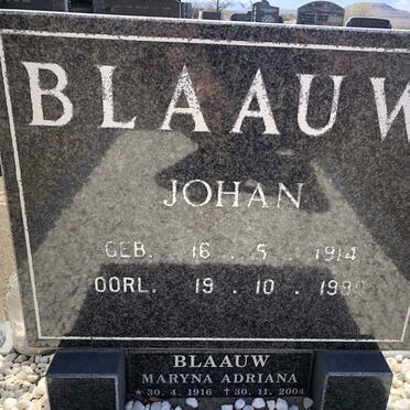 BLAAUW Johan 1914-1990 &amp; Maryna Adriana 1916-2004