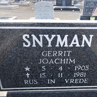 SNYMAN Gerrit Joachim 1905-1981
