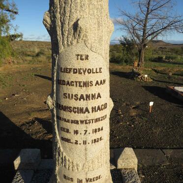 MAGID Susanna Franscina nee VAN DER WESTHUIZEN 1894-1925