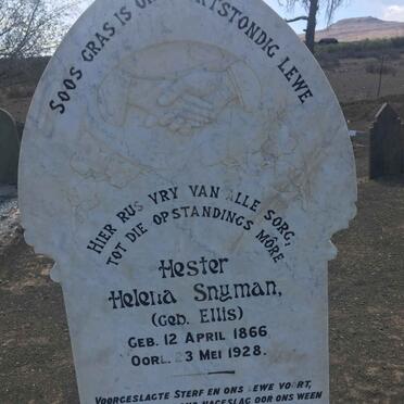 SNYMAN Hester Helena nee ELLIS 1866-1928