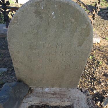 MARAIS Aletta M. 1931-1931