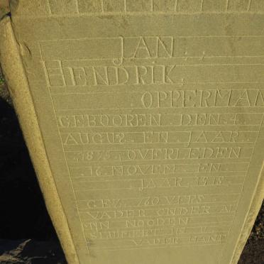 OPPERMAN Jan Hendrik 1898-1918