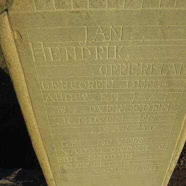 OPPERMAN Jan Hendrik 1898-1918