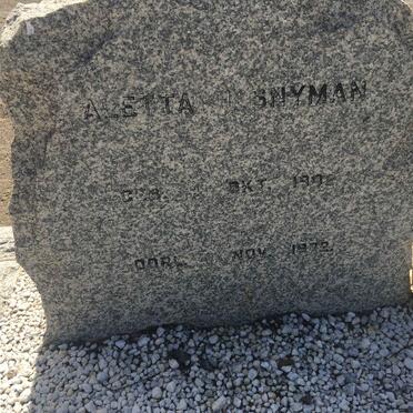 SNYMAN Aletta H. 1902-1972