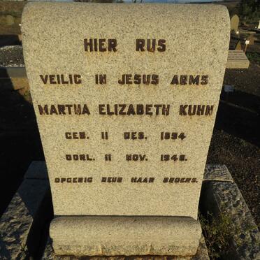 KUHN Martha Elizabeth 1894-1946