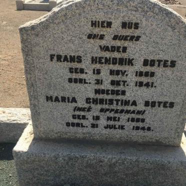 BOTES Frans Hendrik 1860-1941 &amp; Maria Christina OPPERMAN 1860-1948