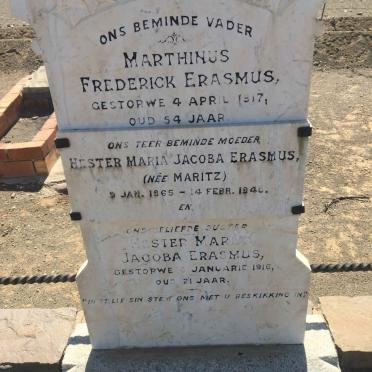 ERASMUS Marthinus Frederick -1917 &amp; Hester Maria Jacoba MARITZ 1865-1940 :: ERASMUS Hester Maria Jacoba -1916